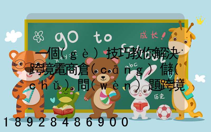 一個(gè)技巧教你解決跨境電商倉(cāng)儲(chǔ)問(wèn)題跨境電商倉(cāng)儲(chǔ)物流問(wèn)題