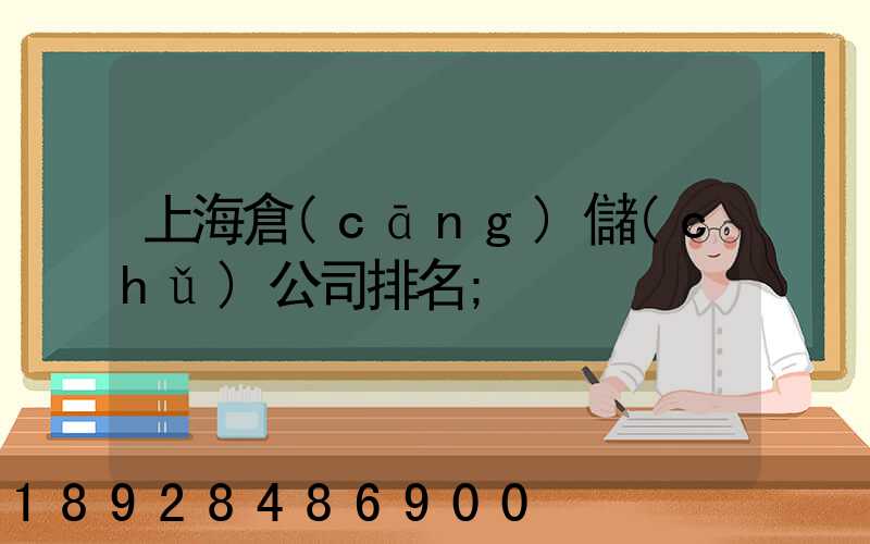 上海倉(cāng)儲(chǔ)公司排名