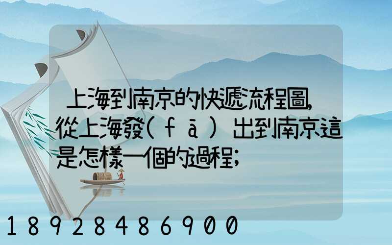 上海到南京的快遞流程圖,從上海發(fā)出到南京這是怎樣一個的過程
