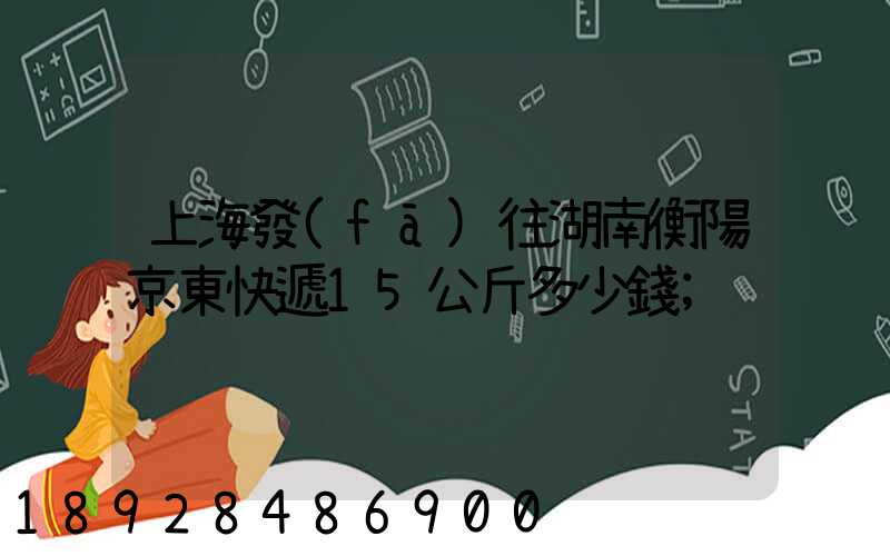 上海發(fā)往湖南衡陽京東快遞15公斤多少錢