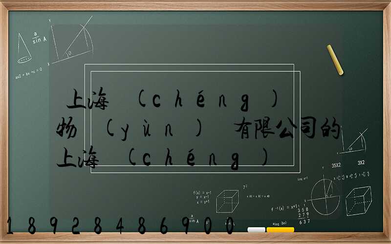 上海誠(chéng)龍貨物運(yùn)輸有限公司的上海誠(chéng)龍貨運(yùn)基礎(chǔ)物流