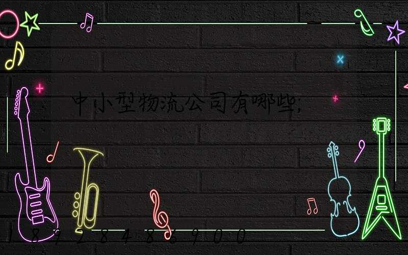 中小型物流公司有哪些