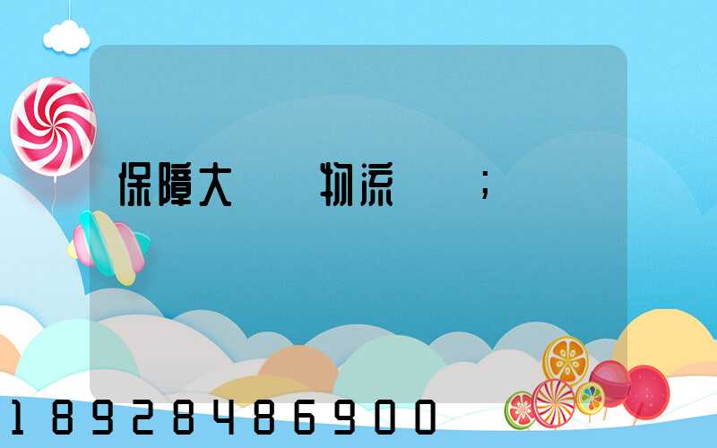 保障大飛機物流運輸