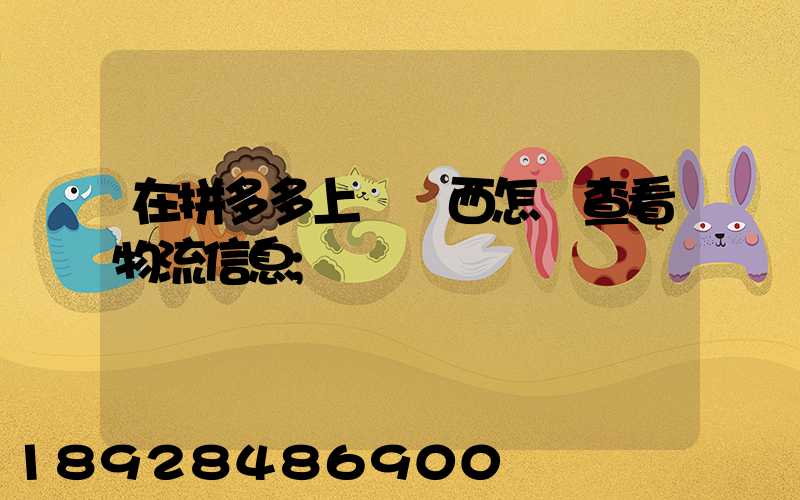 在拼多多上買東西怎樣查看物流信息