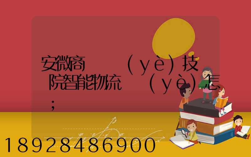 安微商貿職業(yè)技術學院智能物流專業(yè)怎樣