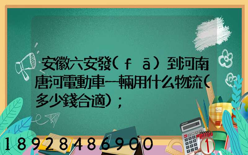 安徽六安發(fā)到河南唐河電動車一輛用什么物流(多少錢合適)