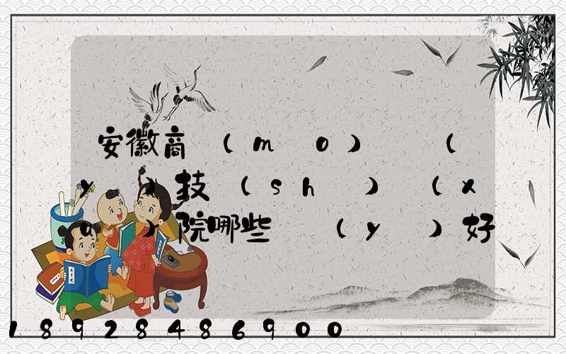安徽商貿(mào)職業(yè)技術(shù)學(xué)院哪些專業(yè)好