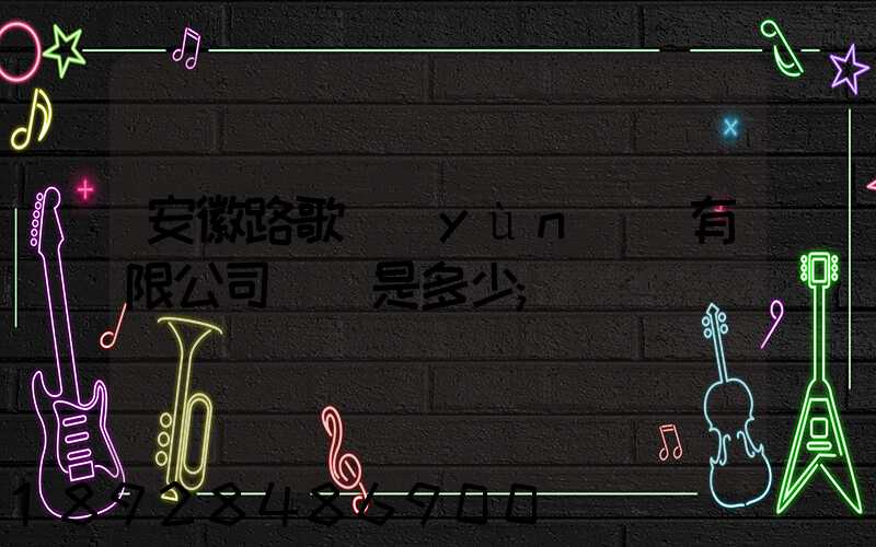 安徽路歌運(yùn)輸有限公司電話是多少
