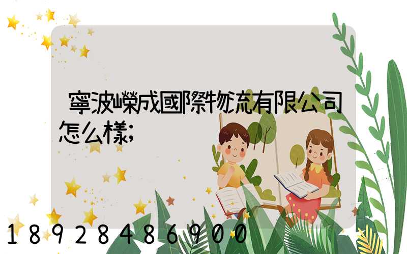 寧波嶸成國際物流有限公司怎么樣