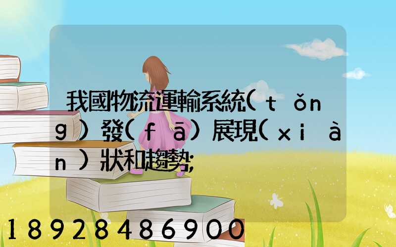我國物流運輸系統(tǒng)發(fā)展現(xiàn)狀和趨勢