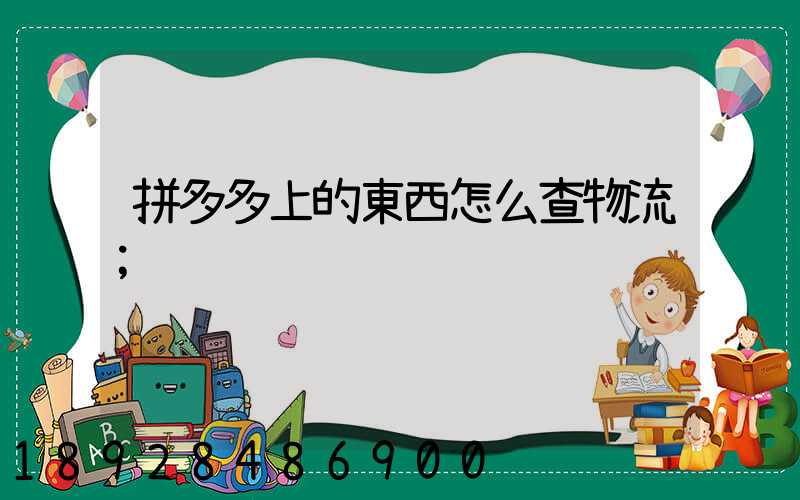 拼多多上的東西怎么查物流