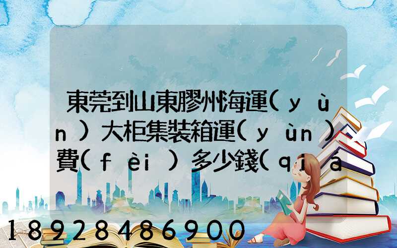 東莞到山東膠州海運(yùn)大柜集裝箱運(yùn)費(fèi)多少錢(qián)