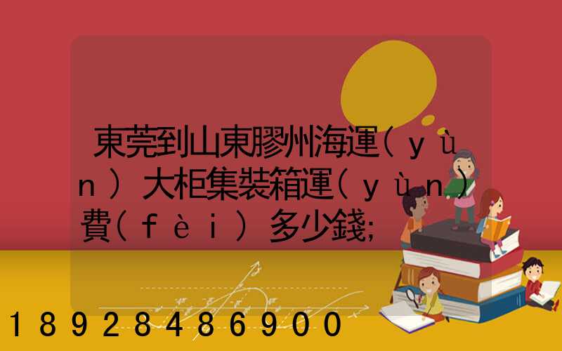 東莞到山東膠州海運(yùn)大柜集裝箱運(yùn)費(fèi)多少錢