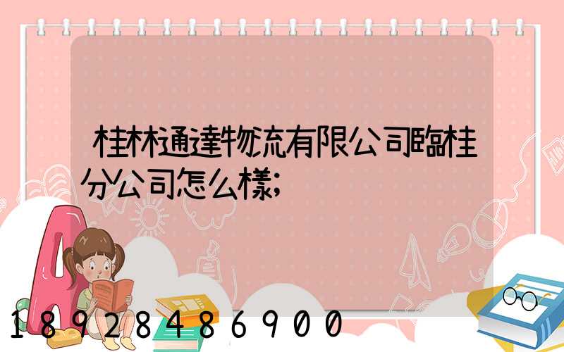 桂林通達物流有限公司臨桂分公司怎么樣