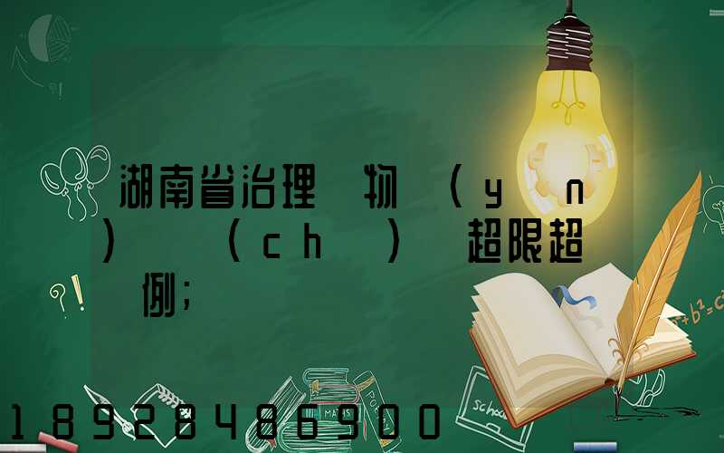 湖南省治理貨物運(yùn)輸車(chē)輛超限超載條例