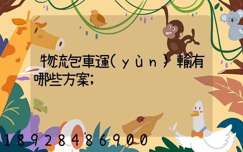 物流包車運(yùn)輸有哪些方案