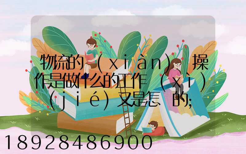 物流的現(xiàn)場操作是做什么的工作細(xì)節(jié)又是怎樣的