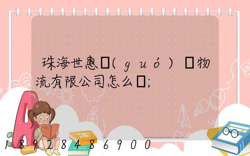 珠海世惠國(guó)際物流有限公司怎么樣