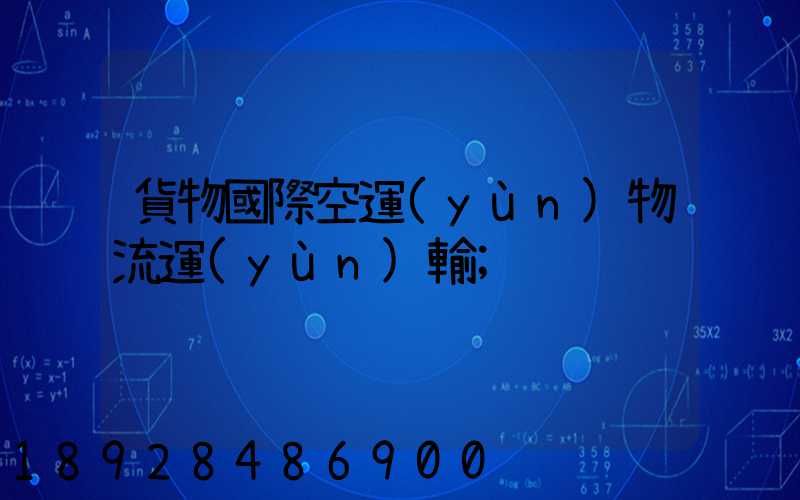 貨物國際空運(yùn)物流運(yùn)輸