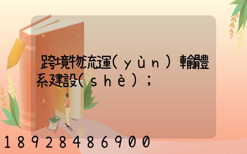 跨境物流運(yùn)輸體系建設(shè)